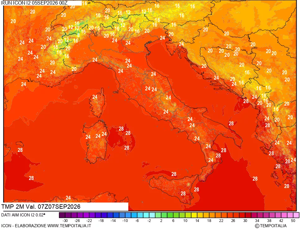 mappa Temp 2 metri