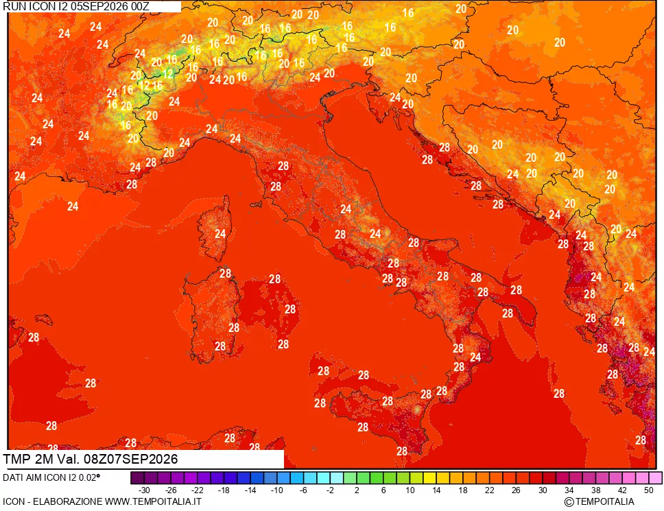 mappa Temp 2 metri