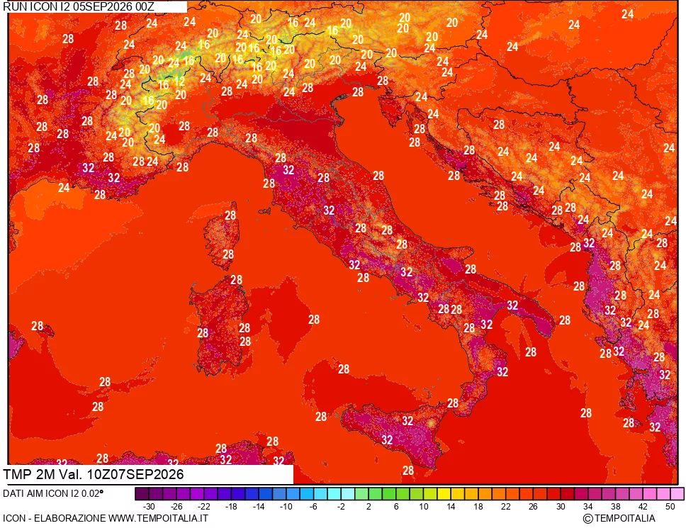 mappa Temp 2 metri