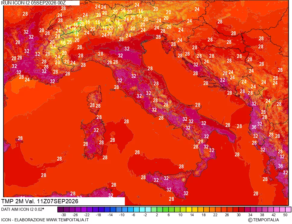 mappa Temp 2 metri
