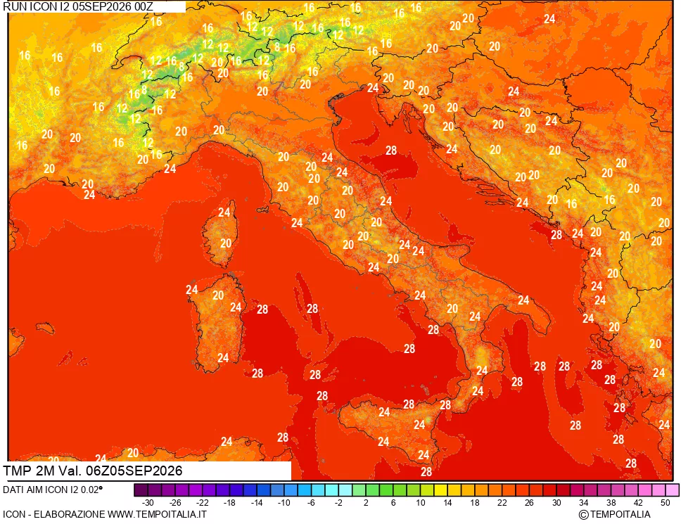 mappa Temp 2 metri