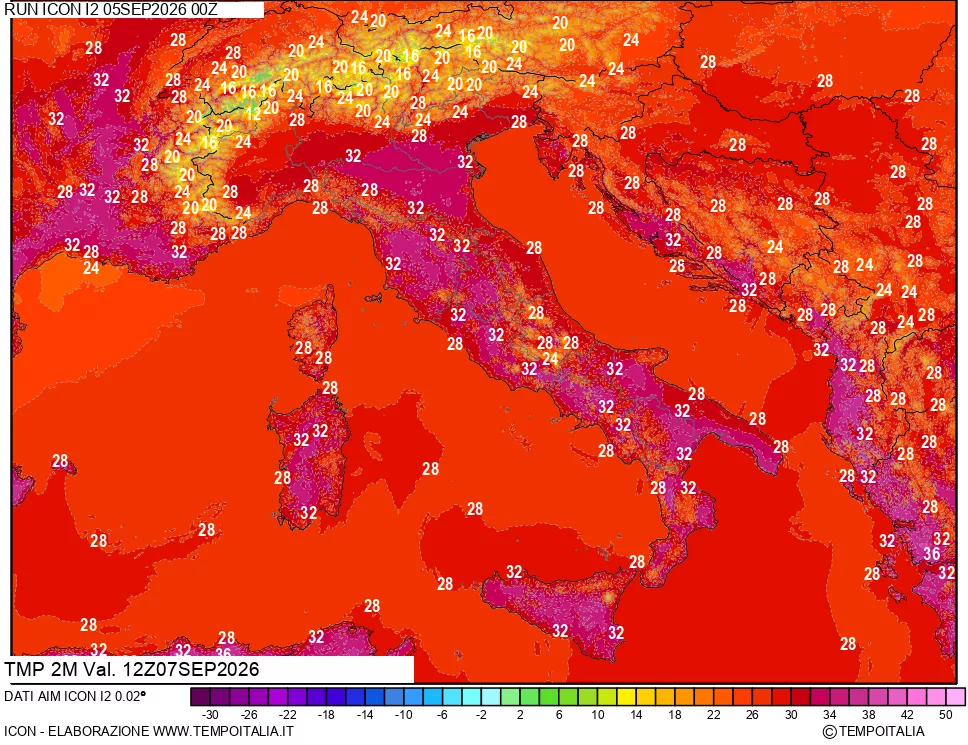 mappa Temp 2 metri