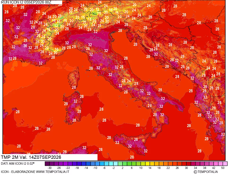 mappa Temp 2 metri