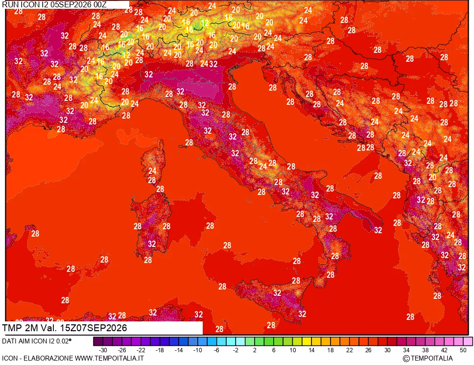 mappa Temp 2 metri