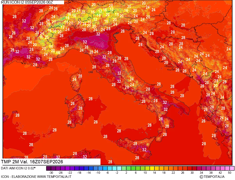mappa Temp 2 metri