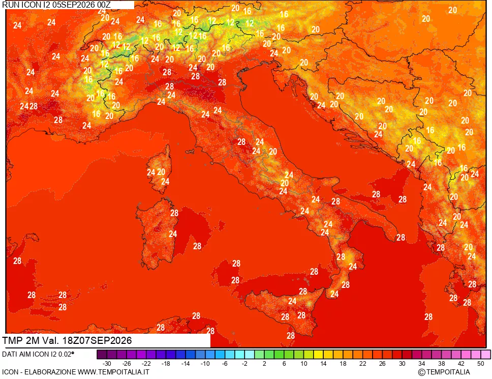 mappa Temp 2 metri