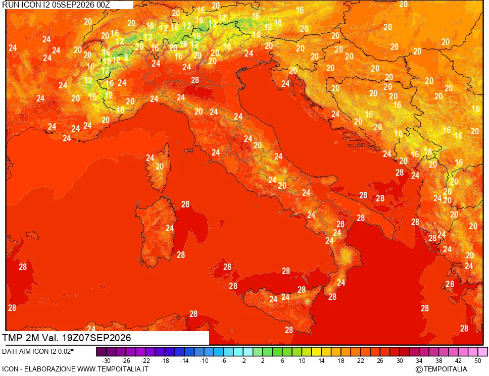 mappa Temp 2 metri