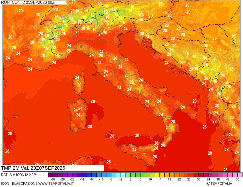 mappa Temp 2 metri