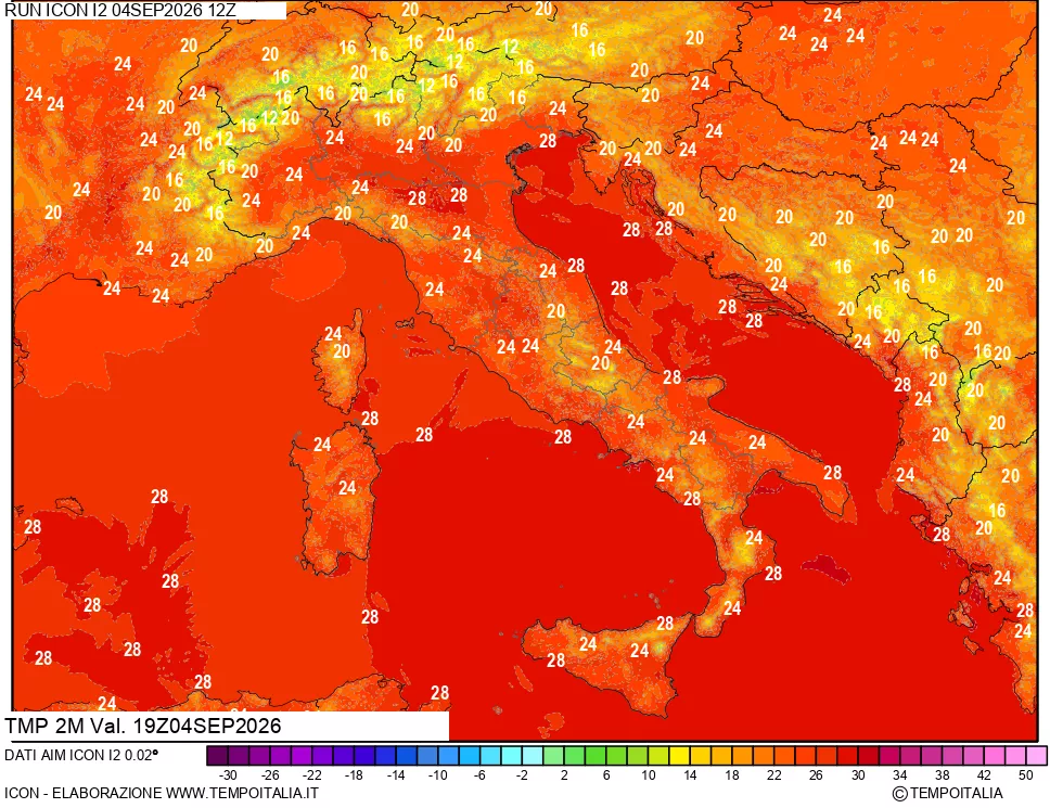 mappa Temp 2 metri