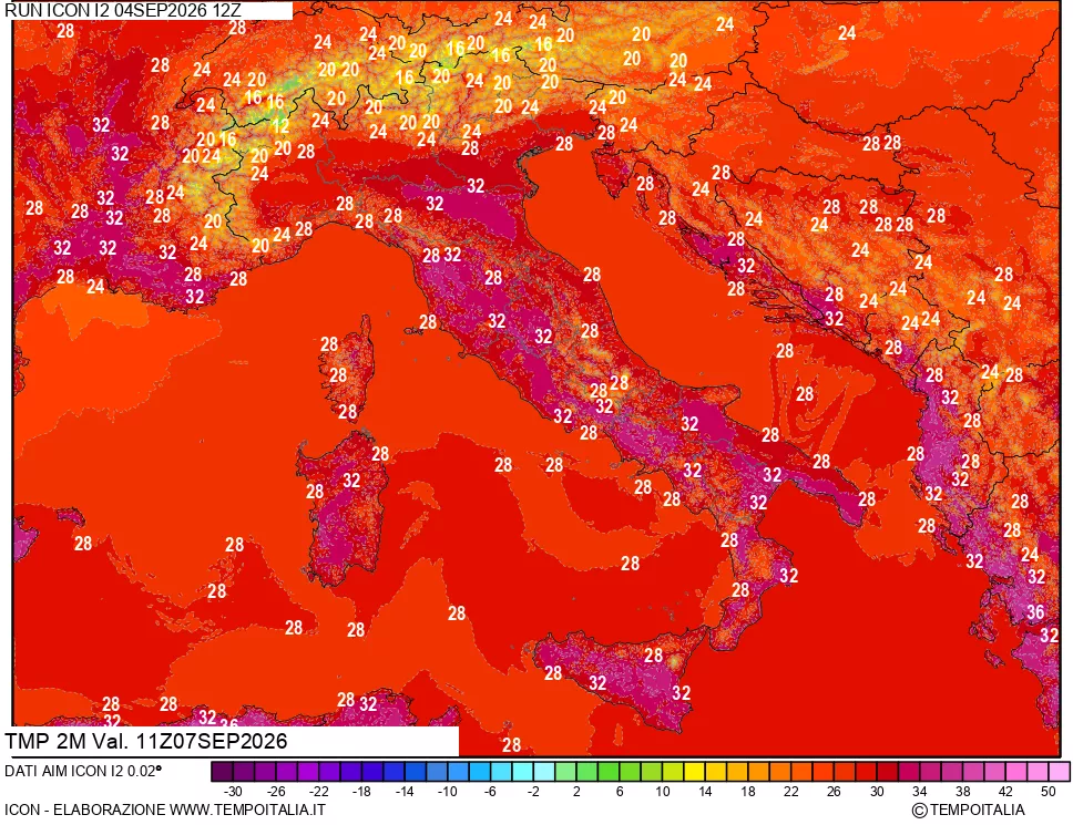 mappa Temp 2 metri