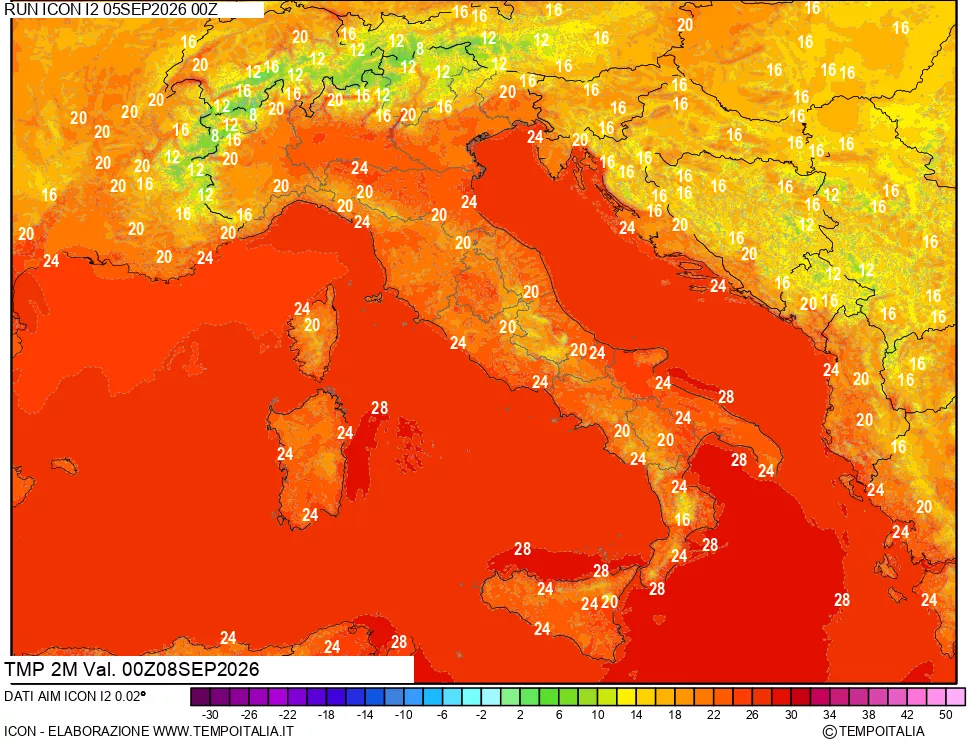 mappa Temp 2 metri