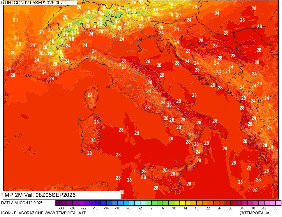 mappa Temp 2 metri