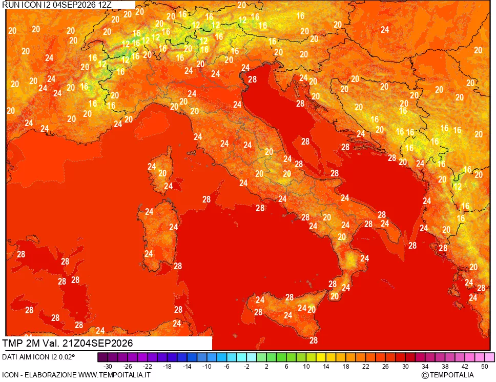 mappa Temp 2 metri