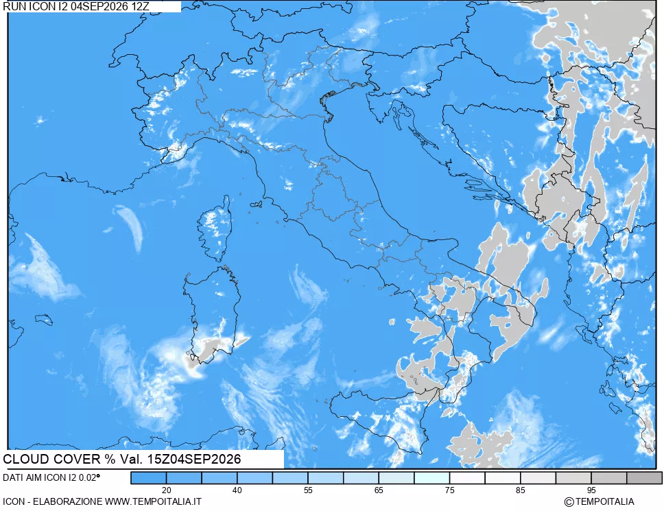mappa Nuvolosit&agrave; totale