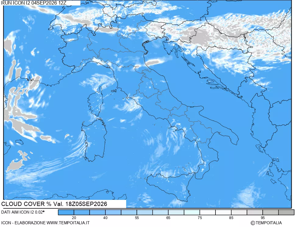 mappa Nuvolosit&agrave; totale