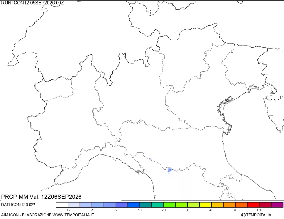 mappa Precipitazioni 24 ore precedenti