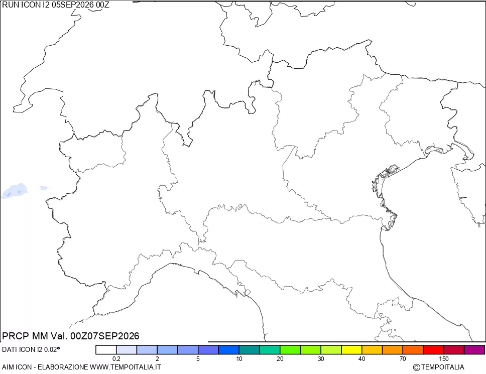 mappa Precipitazioni 24 ore precedenti