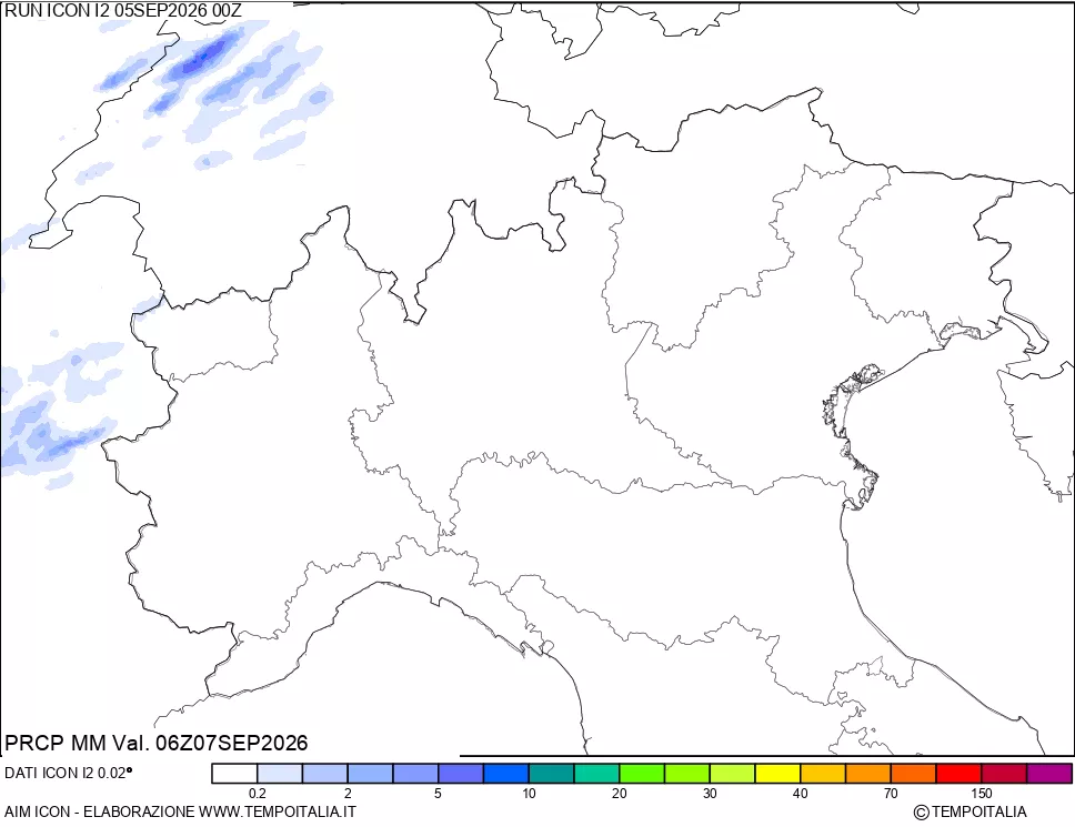 mappa Precipitazioni 24 ore precedenti