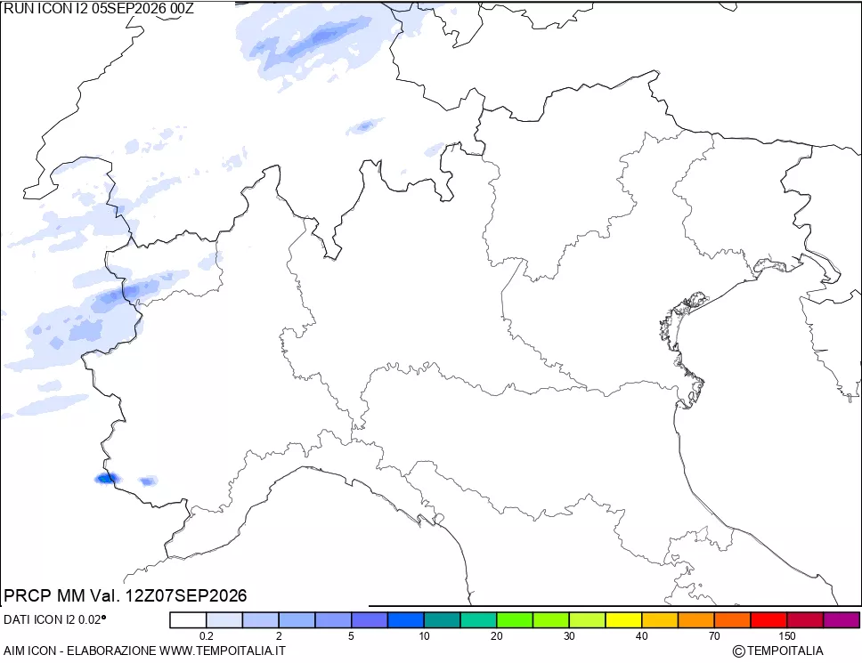 mappa Precipitazioni 24 ore precedenti