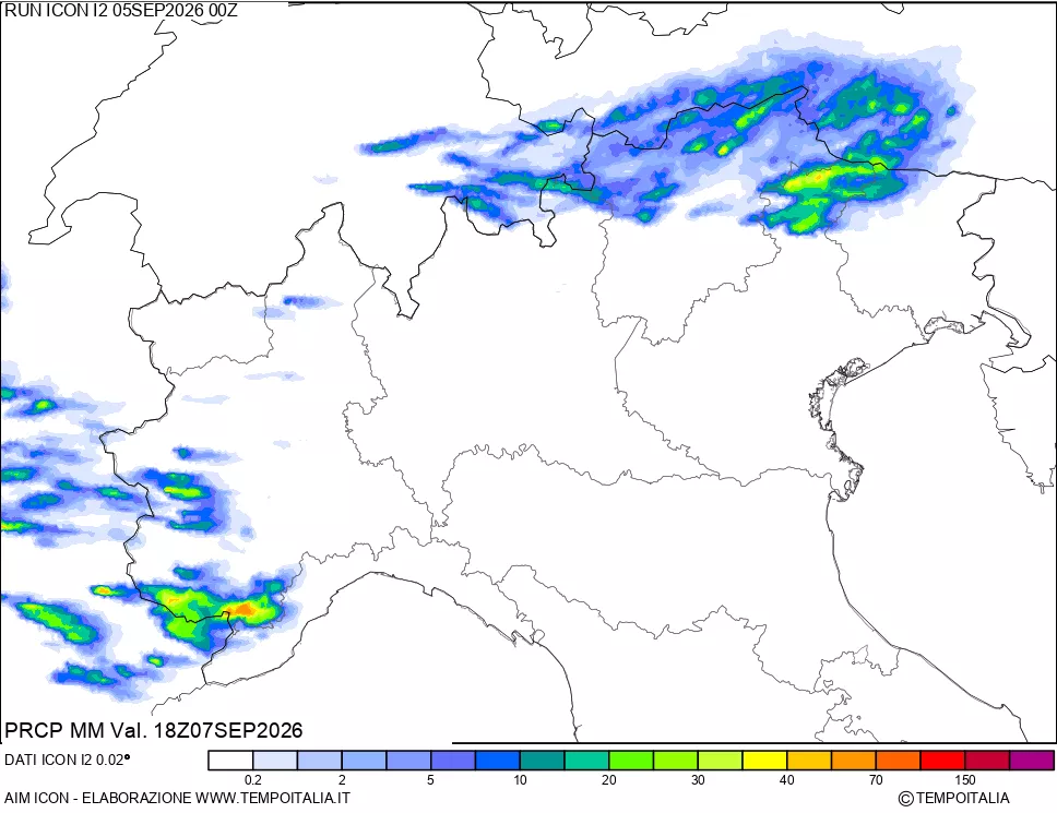 mappa Precipitazioni 24 ore precedenti