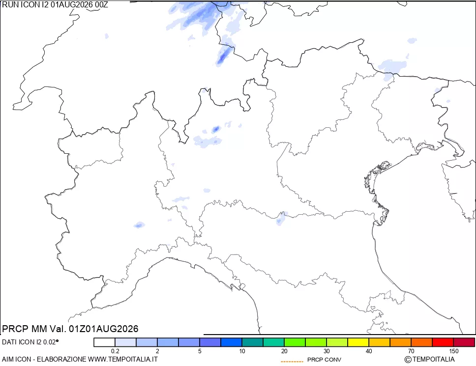 mappa Precipitazioni totali e convettive
