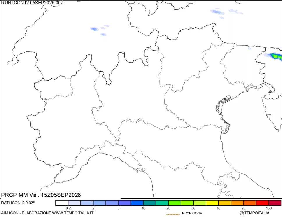 mappa Precipitazioni totali e convettive