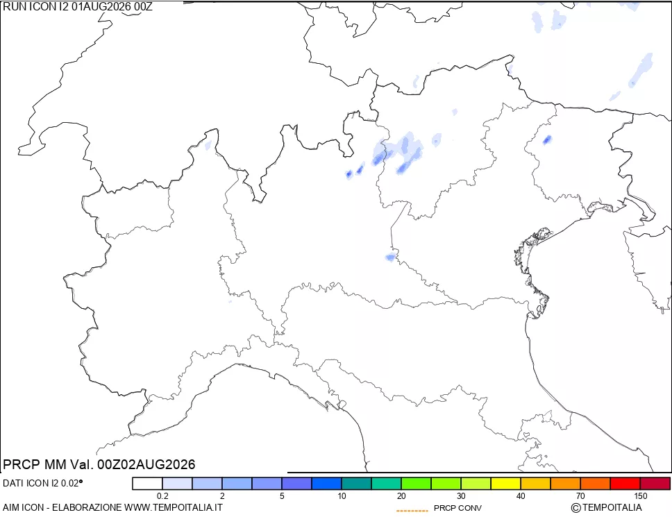 mappa Precipitazioni totali e convettive