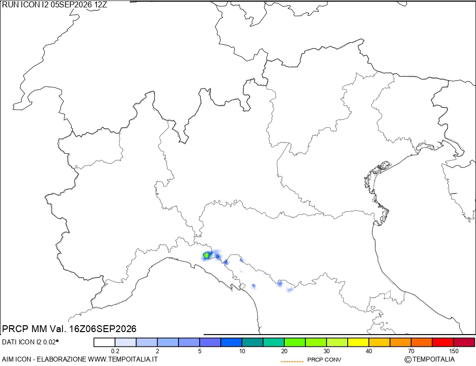 mappa Precipitazioni totali e convettive