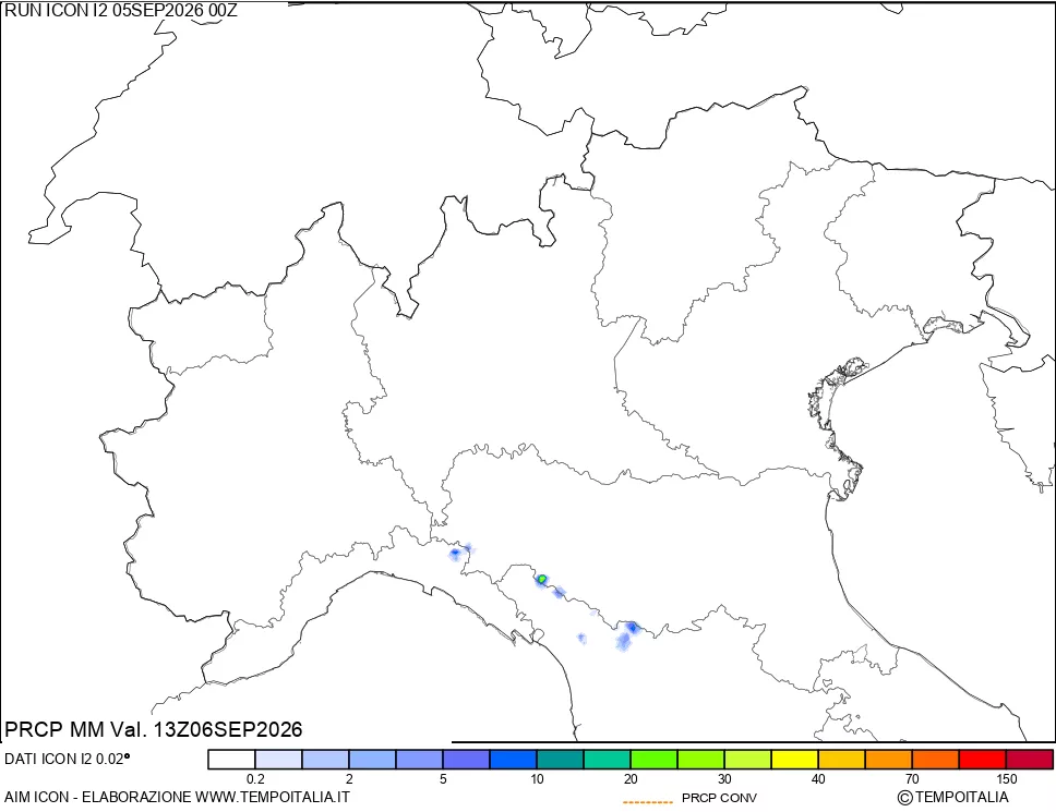 mappa Precipitazioni totali e convettive