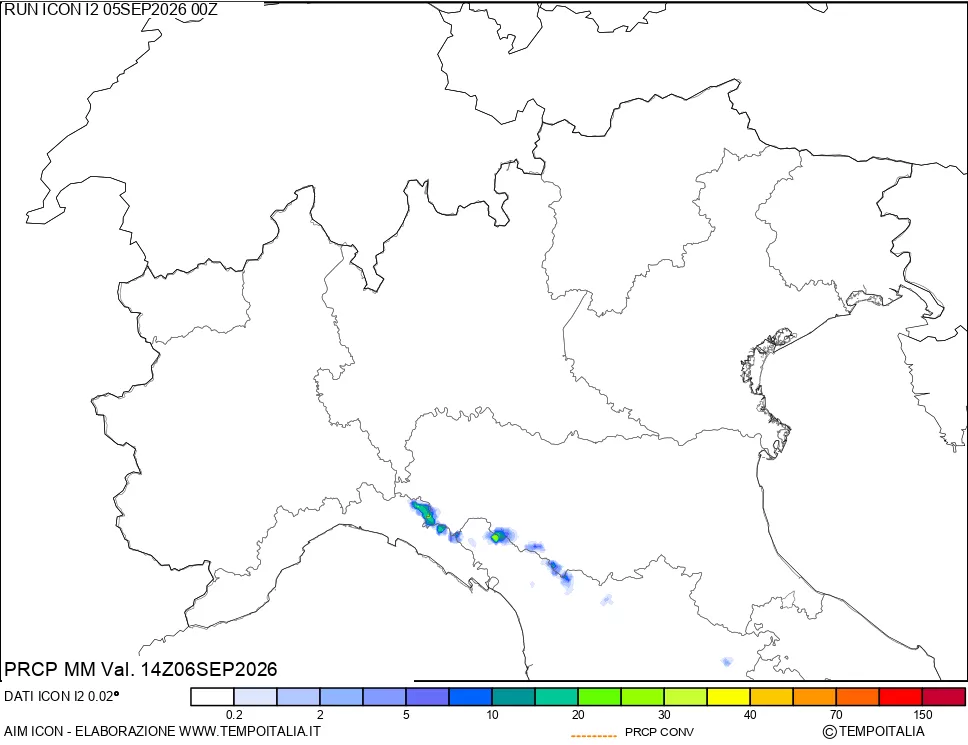 mappa Precipitazioni totali e convettive
