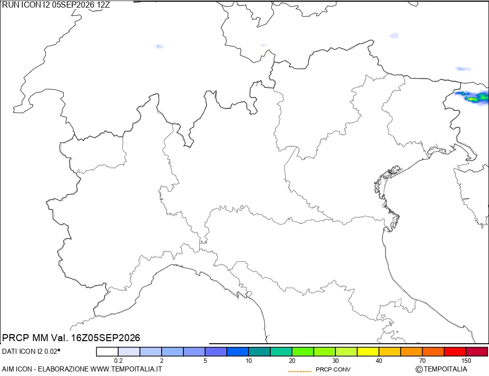mappa Precipitazioni totali e convettive