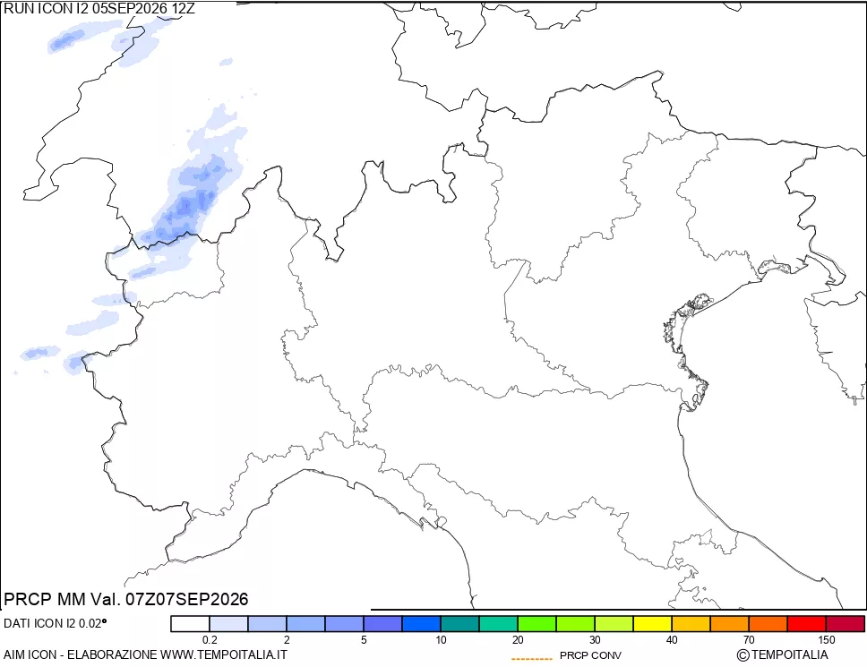 mappa Precipitazioni totali e convettive