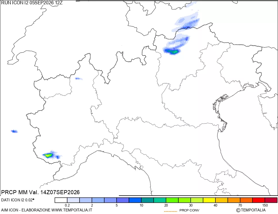 mappa Precipitazioni totali e convettive