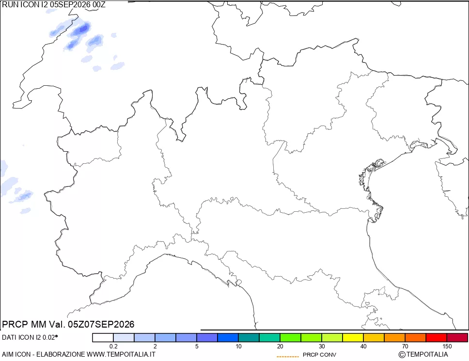 mappa Precipitazioni totali e convettive
