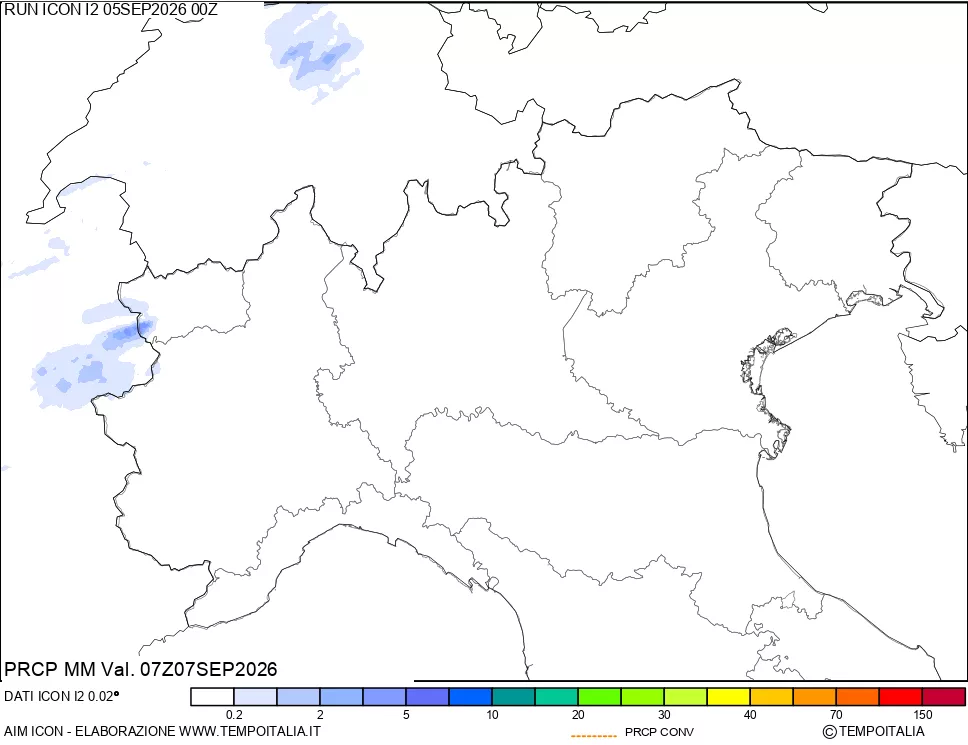 mappa Precipitazioni totali e convettive
