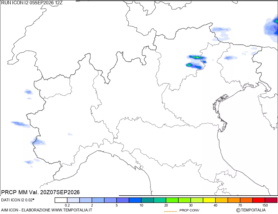 mappa Precipitazioni totali e convettive