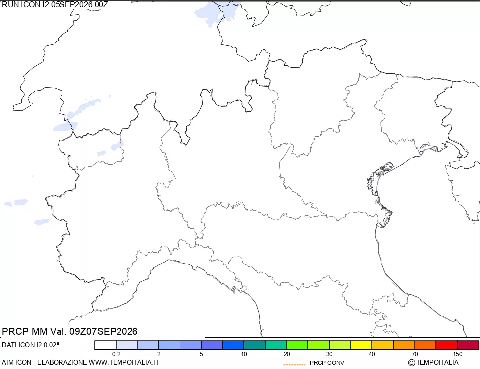mappa Precipitazioni totali e convettive