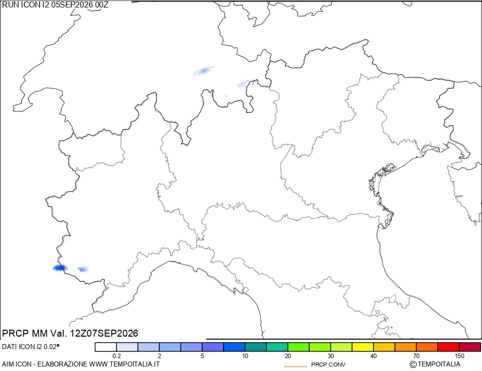 mappa Precipitazioni totali e convettive