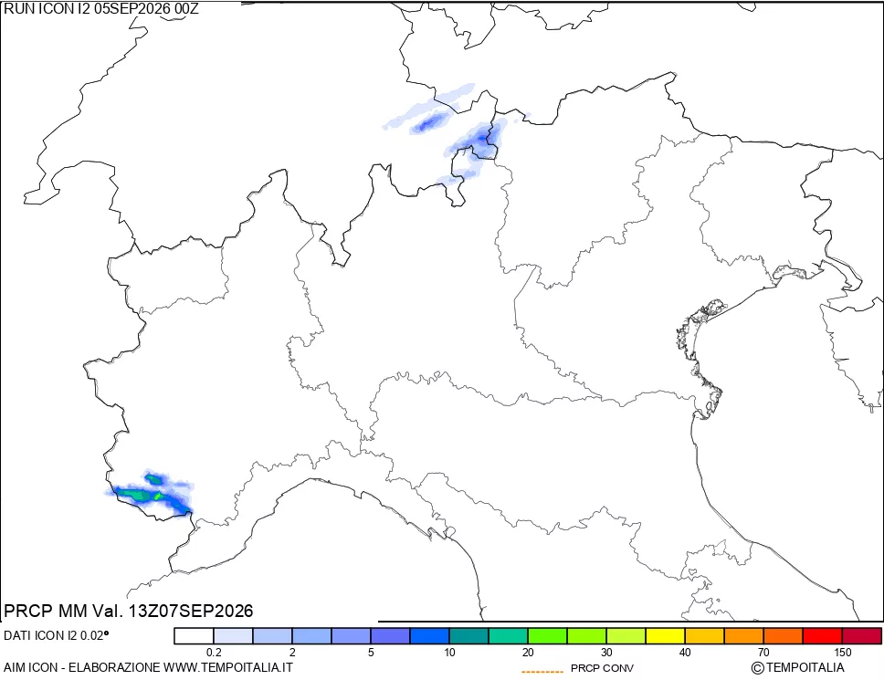 mappa Precipitazioni totali e convettive