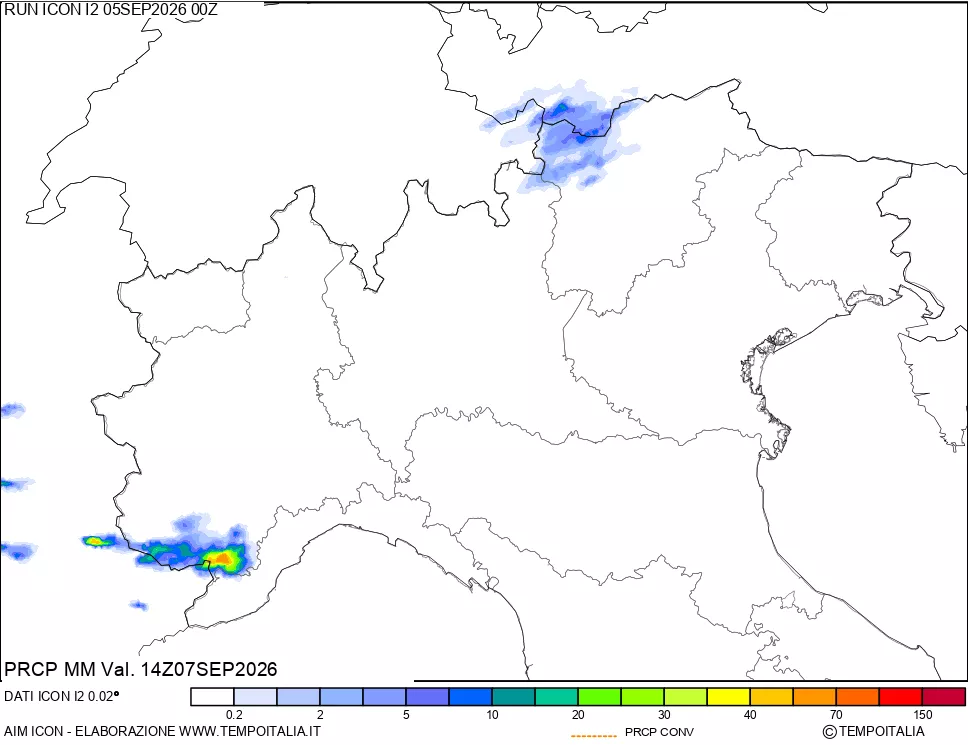 mappa Precipitazioni totali e convettive