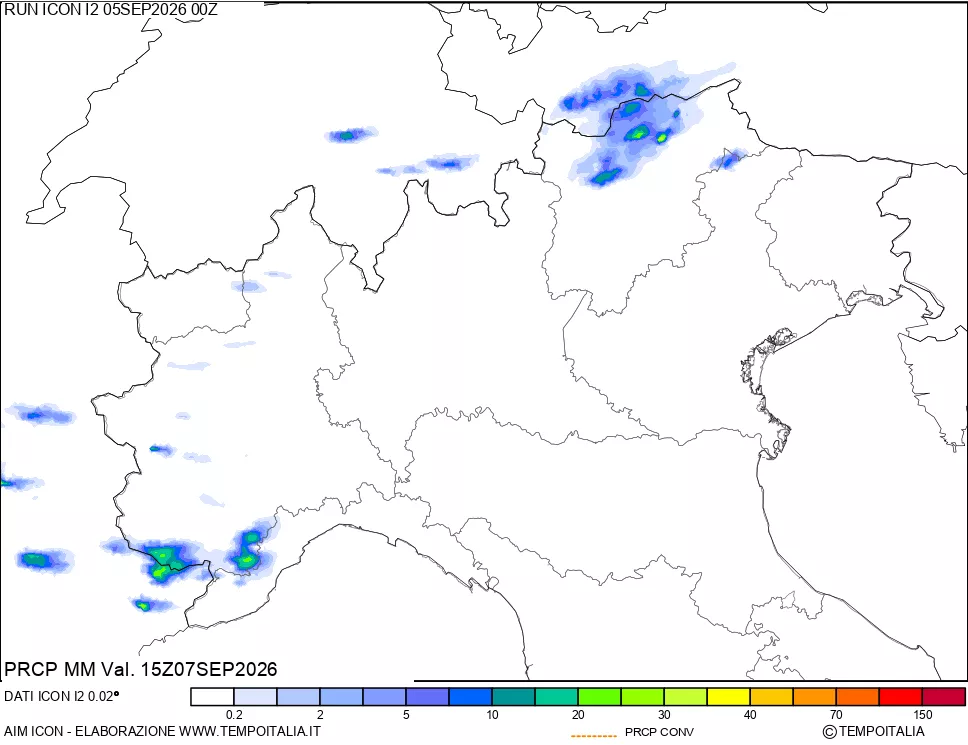 mappa Precipitazioni totali e convettive