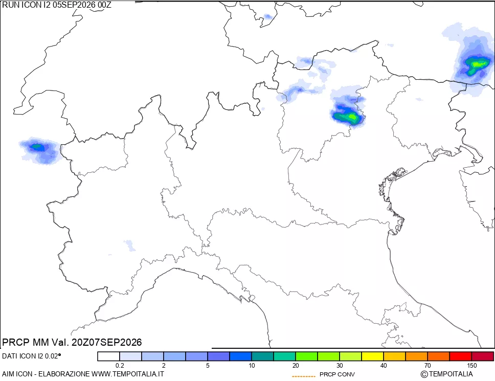 mappa Precipitazioni totali e convettive