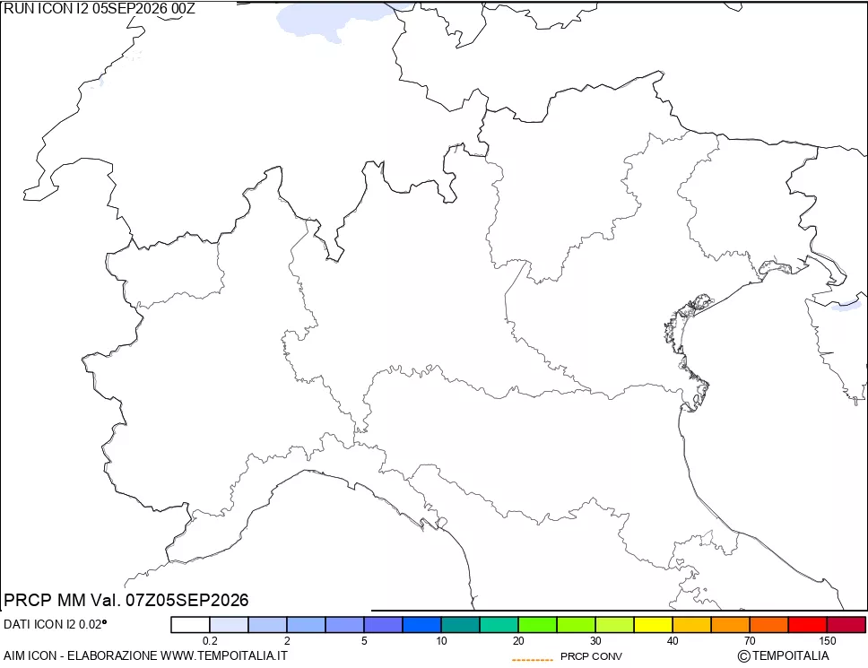mappa Precipitazioni totali e convettive