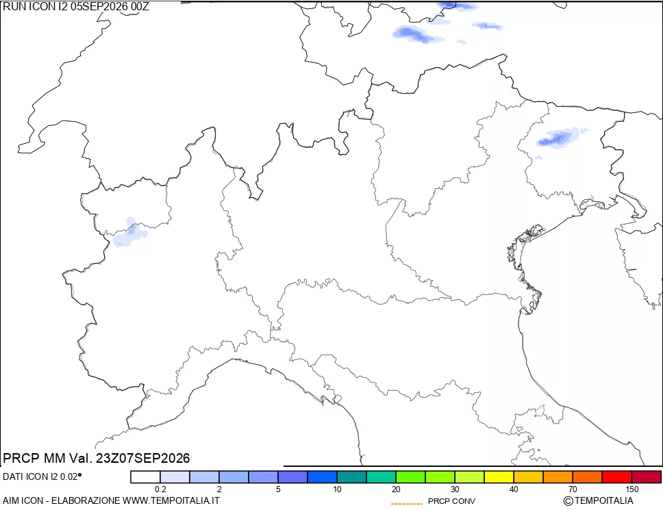mappa Precipitazioni totali e convettive