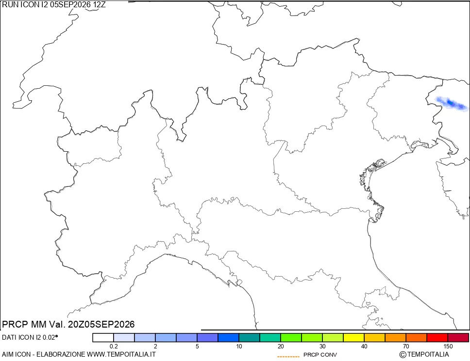 mappa Precipitazioni totali e convettive