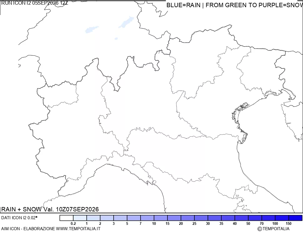 mappa Precipitazioni totali e nevose