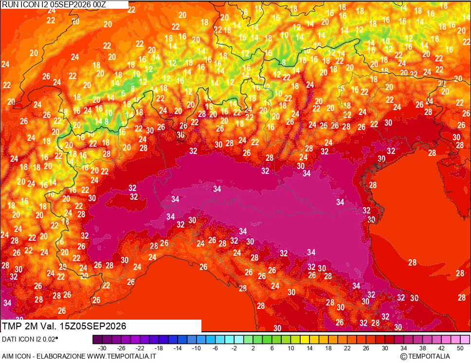 mappa Temp 2 metri
