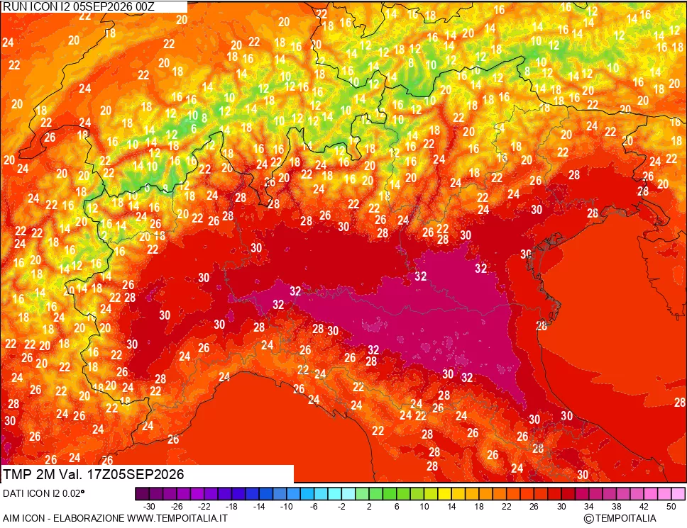 mappa Temp 2 metri