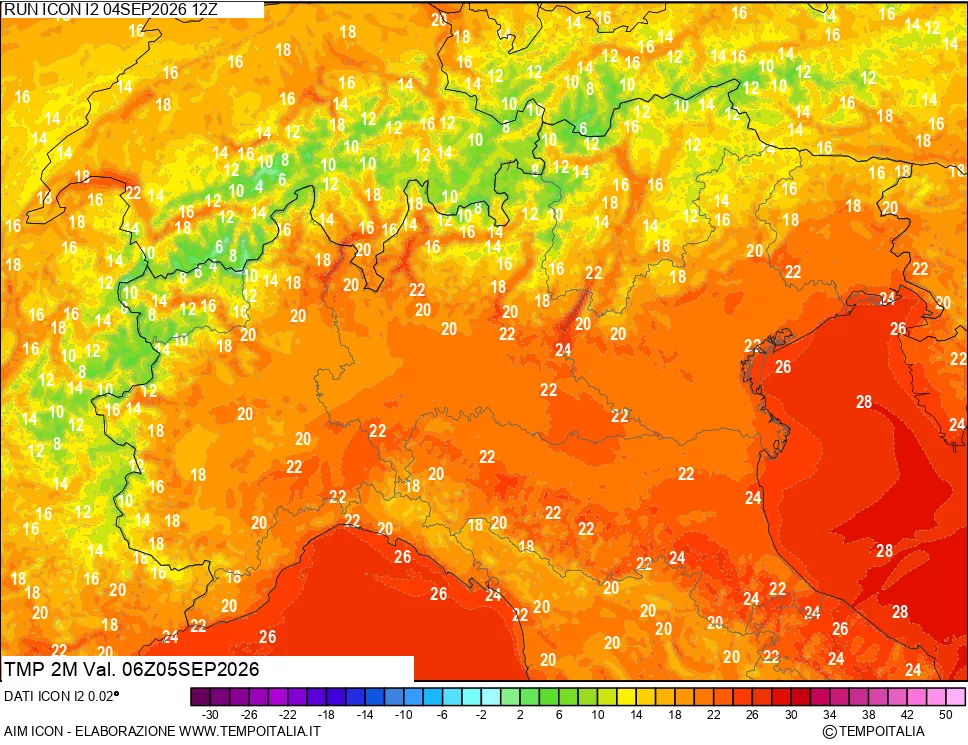 mappa Temp 2 metri