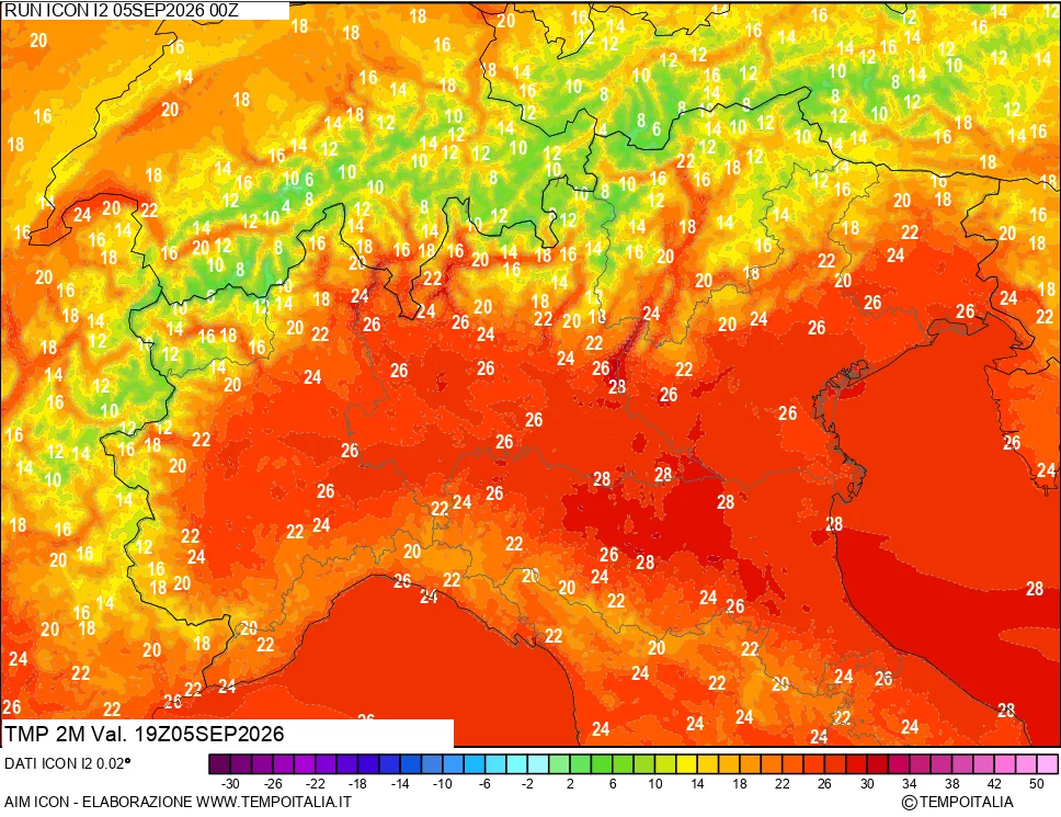 mappa Temp 2 metri